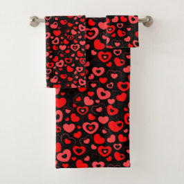 Hearts Bath Towelset Bad Handdoek