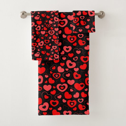 Hearts Bath Towelset Bad Handdoek (Insitu)