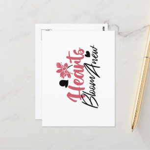 Hearts Bloom Anew - Inspirerend Bloemen Quote Briefkaart