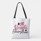Hearts Bloom Anew - Inspirerend Bloemen Quote Draagtas (Achterkant)