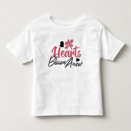 Hearts Bloom Anew - Inspirerend Bloemen Quote Kinder Shirts (Voorkant)