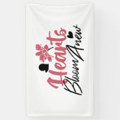 Hearts Bloom Anew - Inspirerend Bloemen Quote Spandoek (Verticaal)