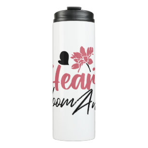 Hearts Bloom Anew - Inspirerend Bloemen Quote Thermosbeker