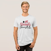 Hearts Bloom Anew - Inspirerend Bloemen Quote Tri-Blend Shirt (Voorkant volledig)