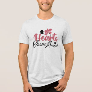 Hearts Bloom Anew - Inspirerend Bloemen Quote Tri-Blend Shirt