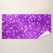 Hearts bokeh lumières forme violet (Serviette de bain)