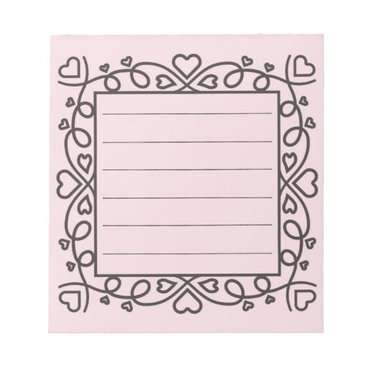 Hearts Border  Notitieblok (Voorkant)