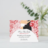 Hearts Bride & Groom Save the Date Uitnodiging (Staand voorkant)