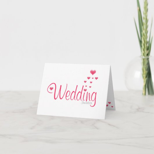 Hearts bruiloft uitnodiging (Voorkant)