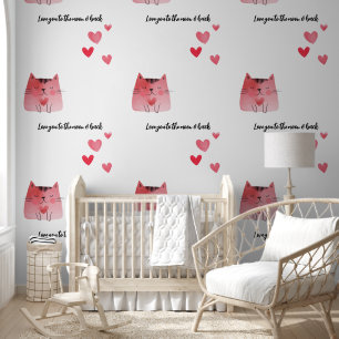 Hearts & Cats houden van je naar de maan Behang