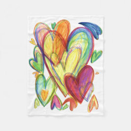 Hearts Chemo Blanket Fleece Deken