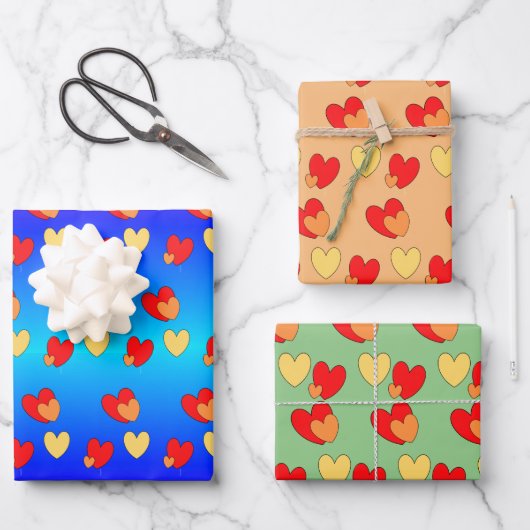 Hearts Cust. BG-papiervellen voor het verpakken va Inpakpapier Vel (Voorkant)