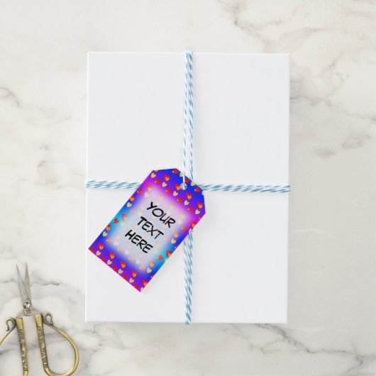 Hearts Cust. Labels voor BG-kleuren en tekstcadeau Cadeaulabel (Met Touw)