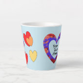 Hearts Cust. Tekst- en BG-kleurenlatte Mok (Voorkant)