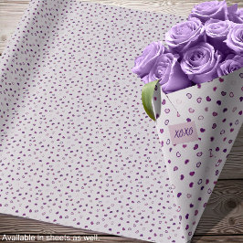 Hearts - Donkerder Purples op licht Paarse - Rolle Cadeaupapier