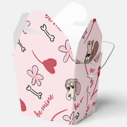 Hearts en Basset Hounds Patroonontwerp Bedankdoosjes (Open)