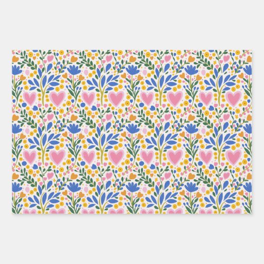 Hearts en bloemkool inpakpapier vel (Voorkant)