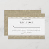 Hearts en Burlap Reactie RSVP Kaartje (Voorkant / Achterkant)