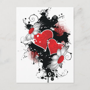 Hearts en Daisies Valentijn Briefkaart