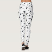 Hearts en Polka Dot Black en White Pattern Leggings (Achterkant)