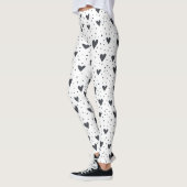 Hearts en Polka Dot Black en White Pattern Leggings (Links)
