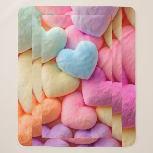 Hearts Fleece Blanket Sherpa Deken (Voorkant)