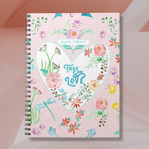 Hearts Floral n Love Dragonfly Valentijnsdag Notitieboek