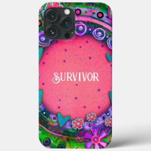 Hearts Flowers  Inspirivity Survivor iPhone 13 Pro Max Hoesje