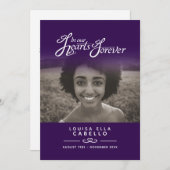 Hearts forever begrafenisprogramma donker paarse programma (Voorkant / Achterkant)