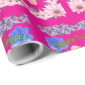 Hearts full of Giggles hot pink Cadeaupapier (Rol Hoek)