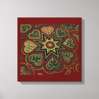 'Hearts Full of Love'-paneel (Rustics) (Bordeauxro Canvas Afdruk