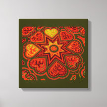 'Hearts Full of Love'-paneel (Rustics)(Oranje)