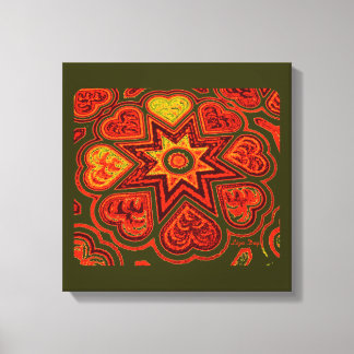 'Hearts Full of Love'-paneel (Rustics)(Oranje) Canvas Afdruk