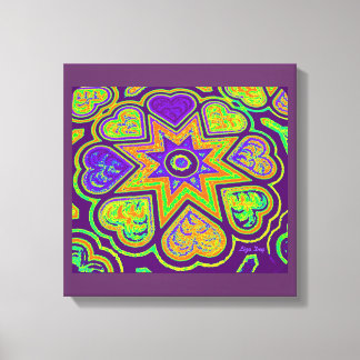 'Hearts Full of Love'-paneelprint (Helder)(Paars) Canvas Afdruk