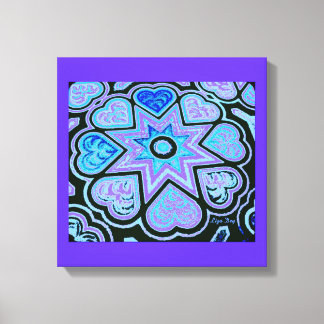 'Hearts Full of Love'-paneelprint (lichten) (blauw Canvas Afdruk