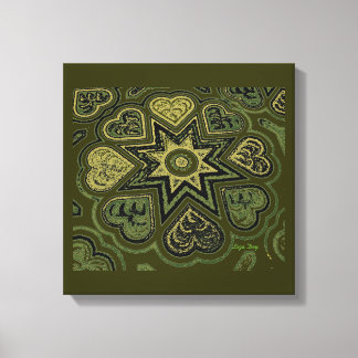 'Hearts Full of Love'-paneelprint (Rustics)(Olijf) Canvas Afdruk