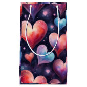 Hearts Galaxy Waterverf Valentijnse kunst Klein Cadeauzakje (Voorkant)