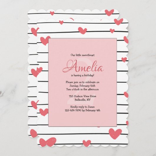 Hearts Galore Invitation (Devant / Derrière)