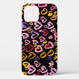 Hearts Galore: Waterverf Naadloos Patroon iPhone 12 Hoesje