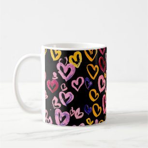Hearts Galore: Waterverf Naadloos Patroon Koffiemok