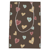 Hearts Gift Tassen - Bruin Medium Cadeauzakje (Achterkant)