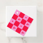 Hearts Grid roze en rood Bedankjes Labels (In situ)