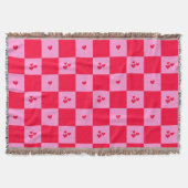 Hearts Grid roze en rood Deken (Voorkant)