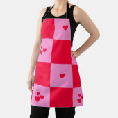 Hearts Grid roze en rood Schort (Insitu)