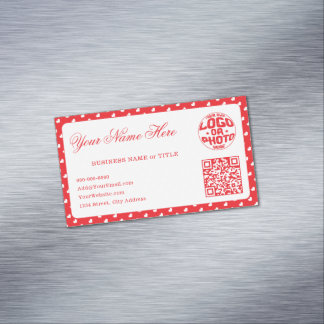 Hearts Happy Valentine’s Day Modern Love Pattern Magnetisch Visitekaartje