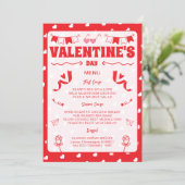 Hearts Happy Valentine's Day Modern Love Pattern Menu (Staand voorkant)