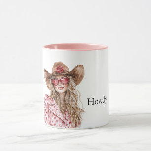 Hearts Howdy Blond Cowgirl Mok