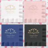 Hearts in Bloom, aangepaste naam en datum bruiloft Folie Servetten