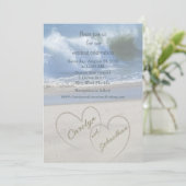 Hearts in the Sand photo Wedding Invitation (Debout devant)