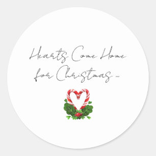 Hearts Kom Thuis Voor Kerstmis Feestdagen Familie Ronde Sticker